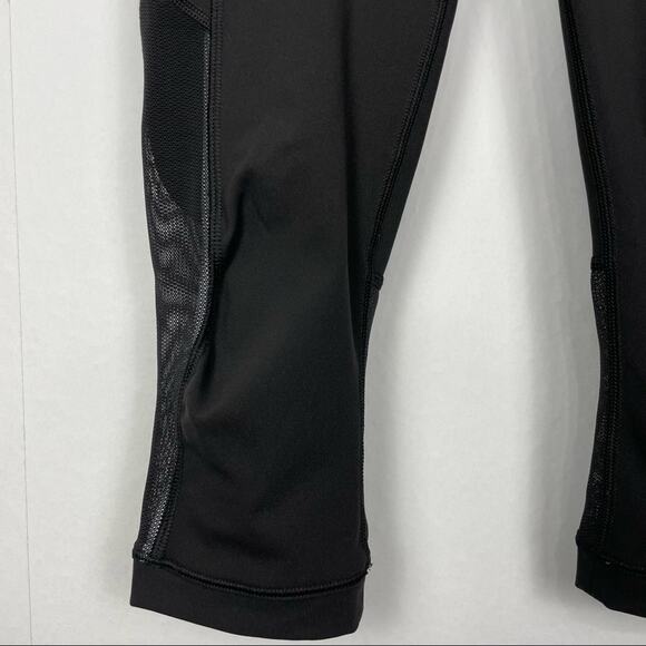Lululemon | Black Gear Up Crop 17” Mesh Panel Workout Athleisure Leggings - Picture 8 of 16